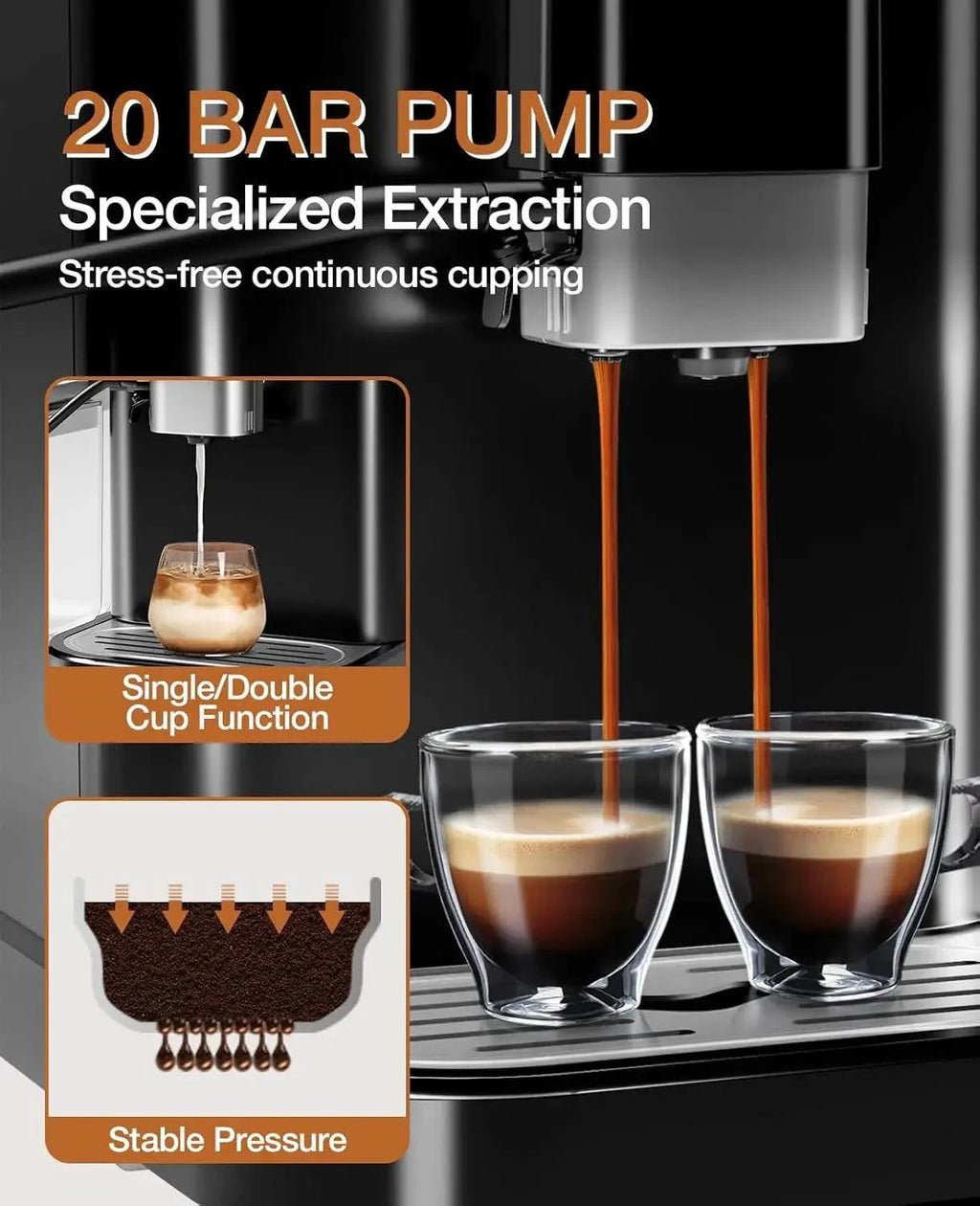 Fully Automatic Espresso Machine – 20-Bar Coffee Maker