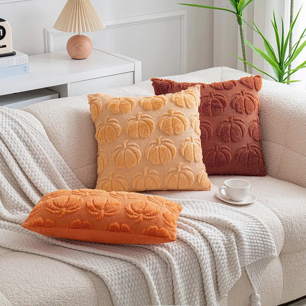 Plush Pumpkin Pillow Cover – Cozy Autumn Accent