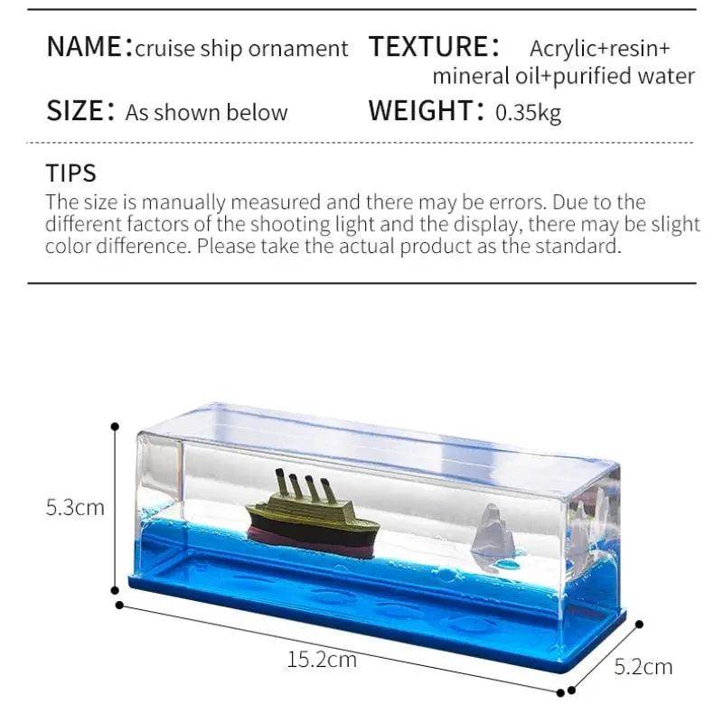 Cruise Ship Decoration Toy Fluid Drift Bottle Titanic Creative Ship