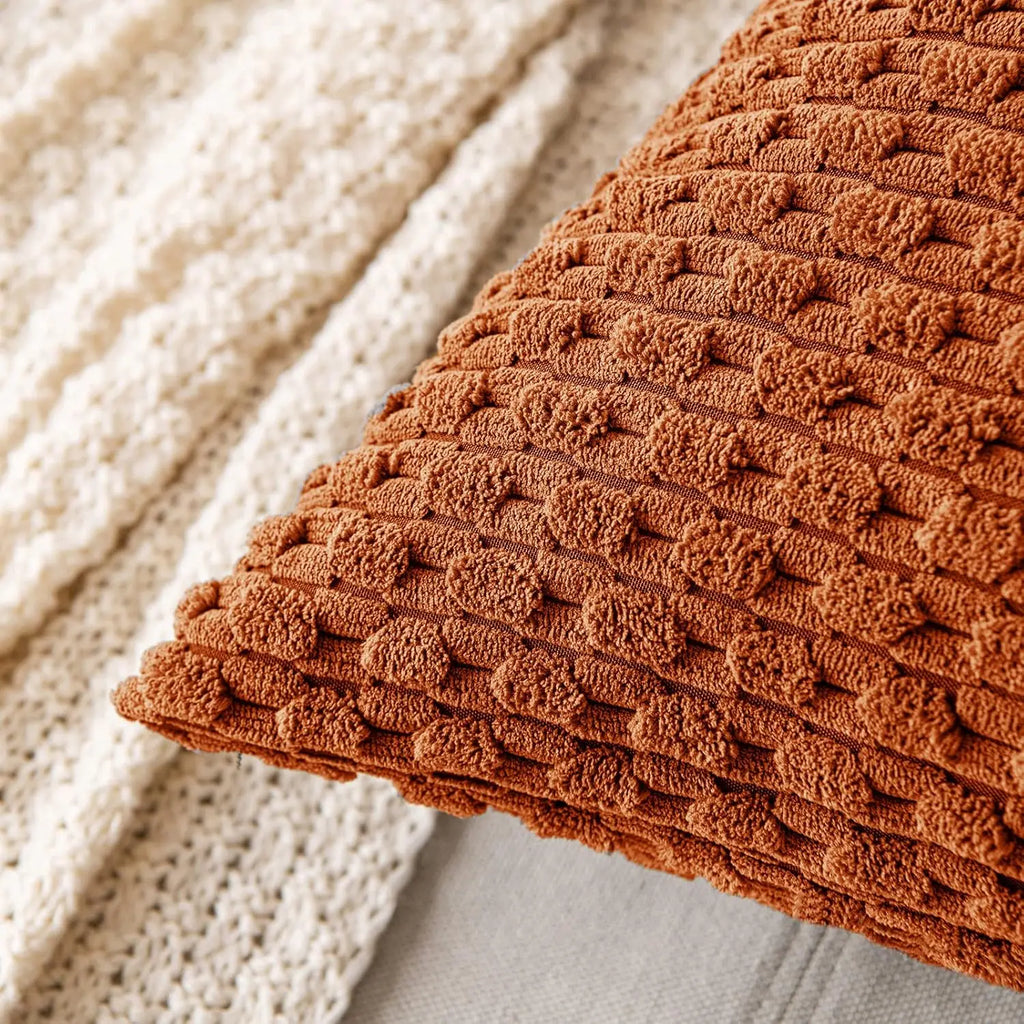 Soft Striped Throw Pillow Cover for Fall