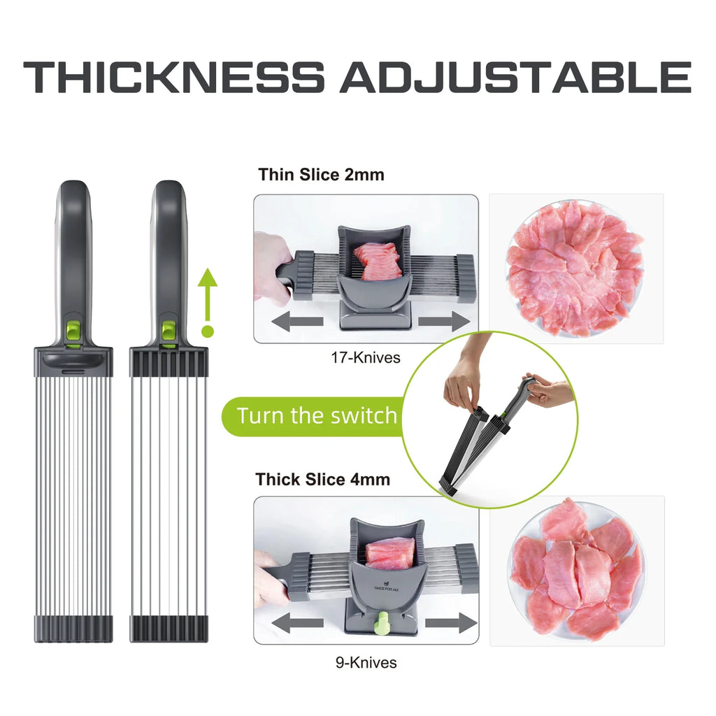 Manual Meat Slicer & Cleaver Set – Slice Strip & Cube Fresh Meat
