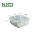 3 Pieces Stainless Steel Food Containers Food Storage Box Square Lunch Box 400/750/1200ml