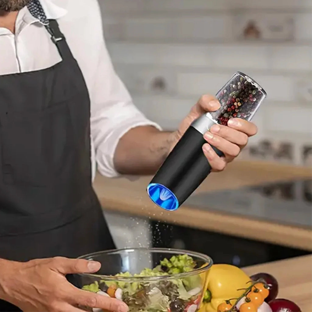 Gravity Electric Salt & Pepper Mill – Automatic Tilt-to-Grind Grinder, Battery Powered with Adjustable Coarseness & Upgraded Large Capacity