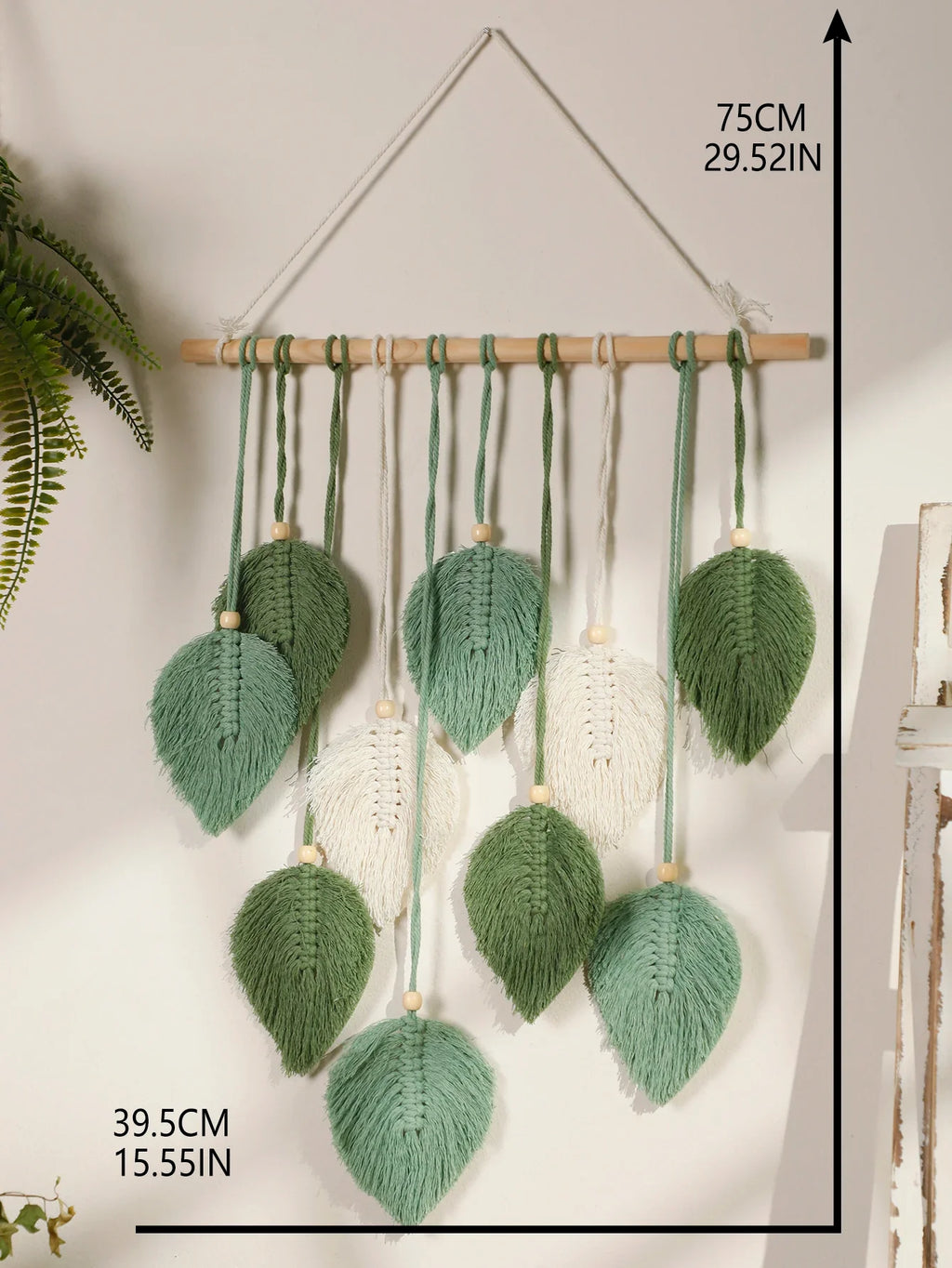 Leaf Macrame Wall Tapestry – Boho Cotton Wall Hanging