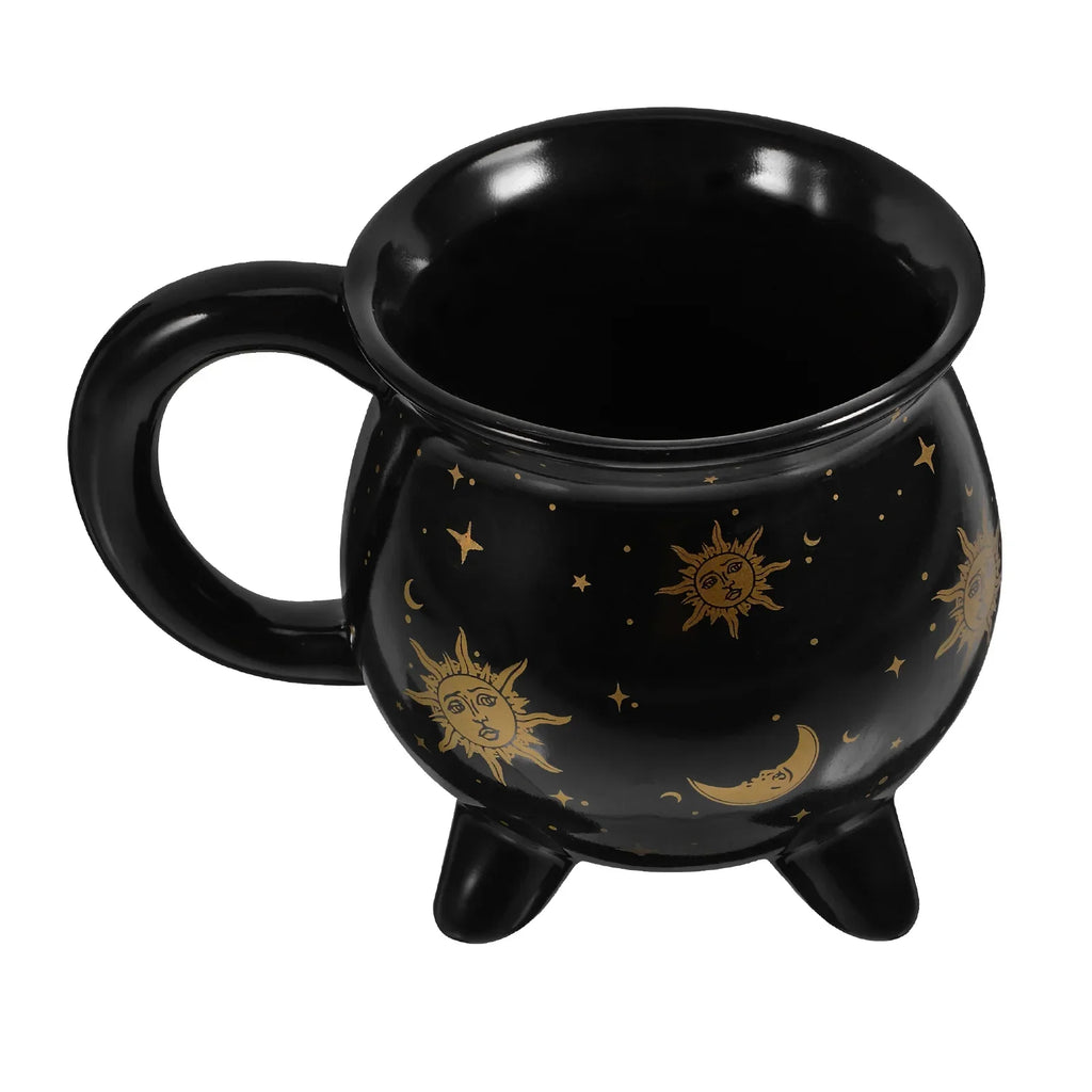 🖤 Cauldron Coffee Mug – Black Ceramic Witch Cup for Magical Sips