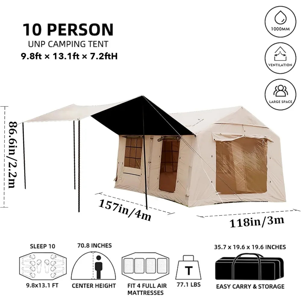 🏕️ 10–12 Person Inflatable Camping Tent