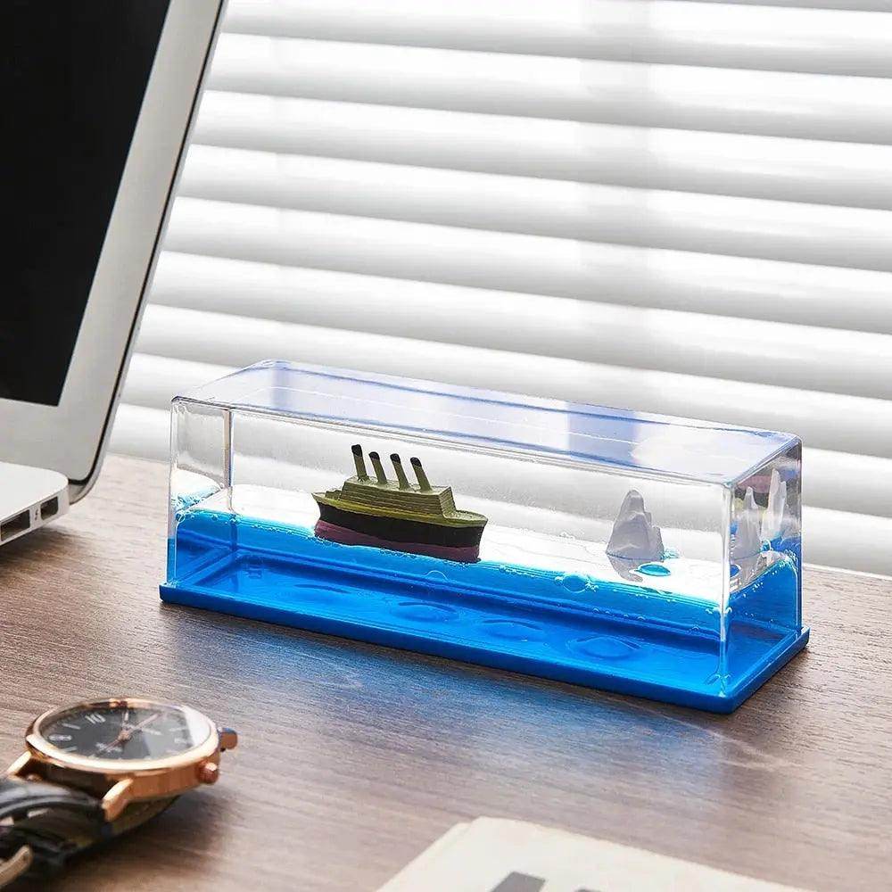Cruise Ship Decoration Toy Fluid Drift Bottle Titanic Creative Ship