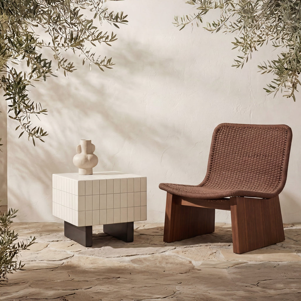 Moe's Home Farren Outdoor Side Table Cream