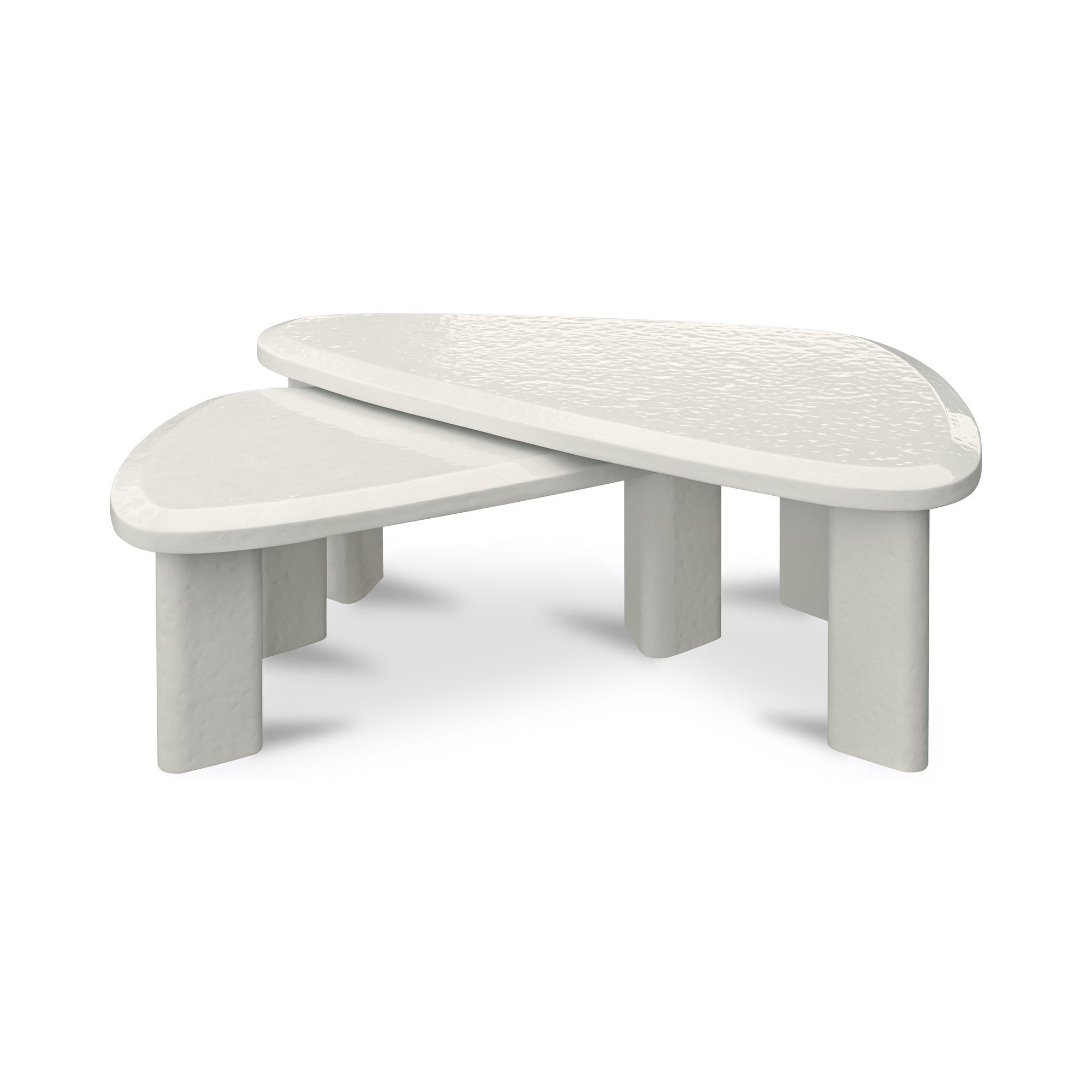 Moe's Home Sophie Outdoor Nesting Table Set Cream Lacquer