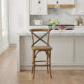 LH Home Cross Back Fixed Counter Stool