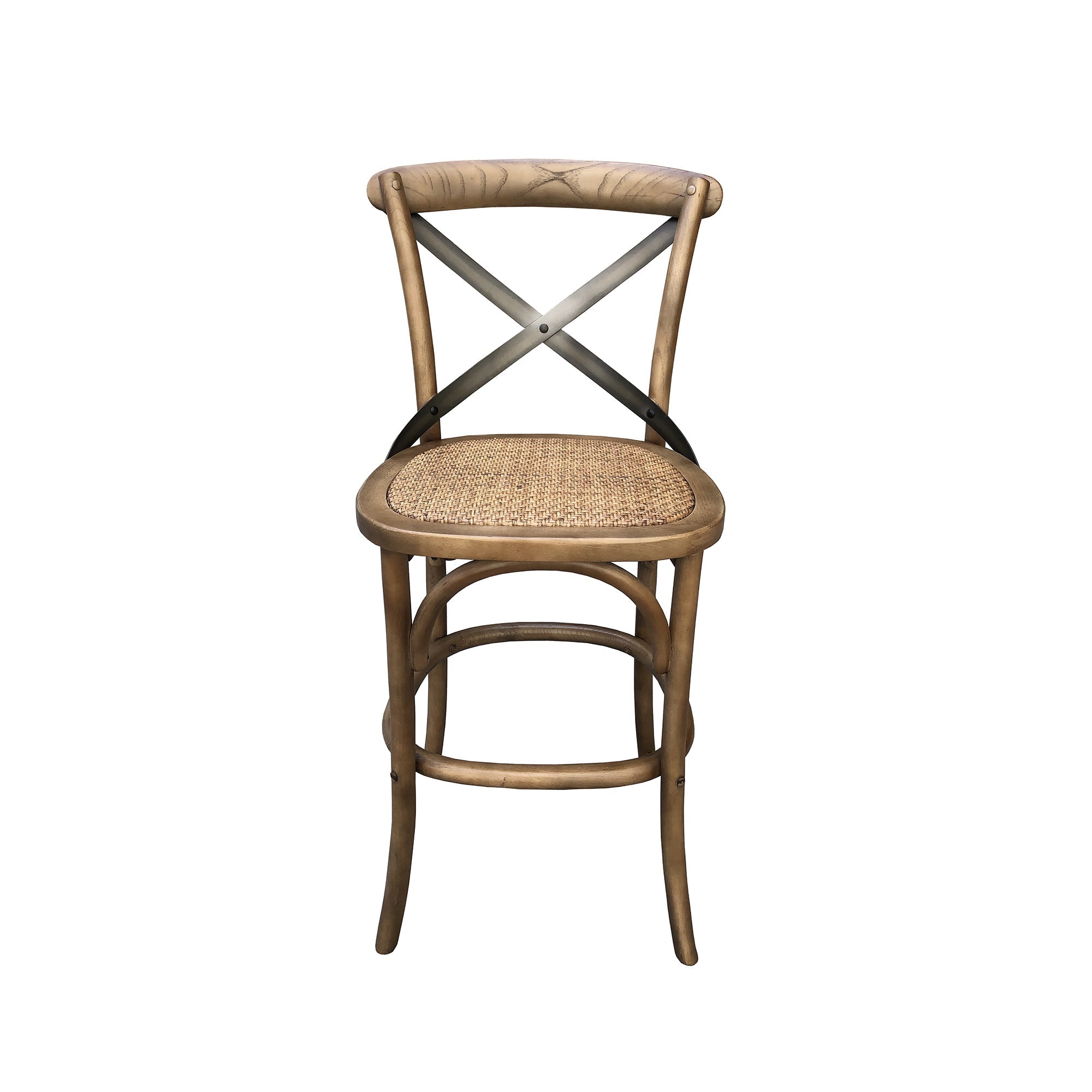 LH Home Cross Back Fixed Counter Stool