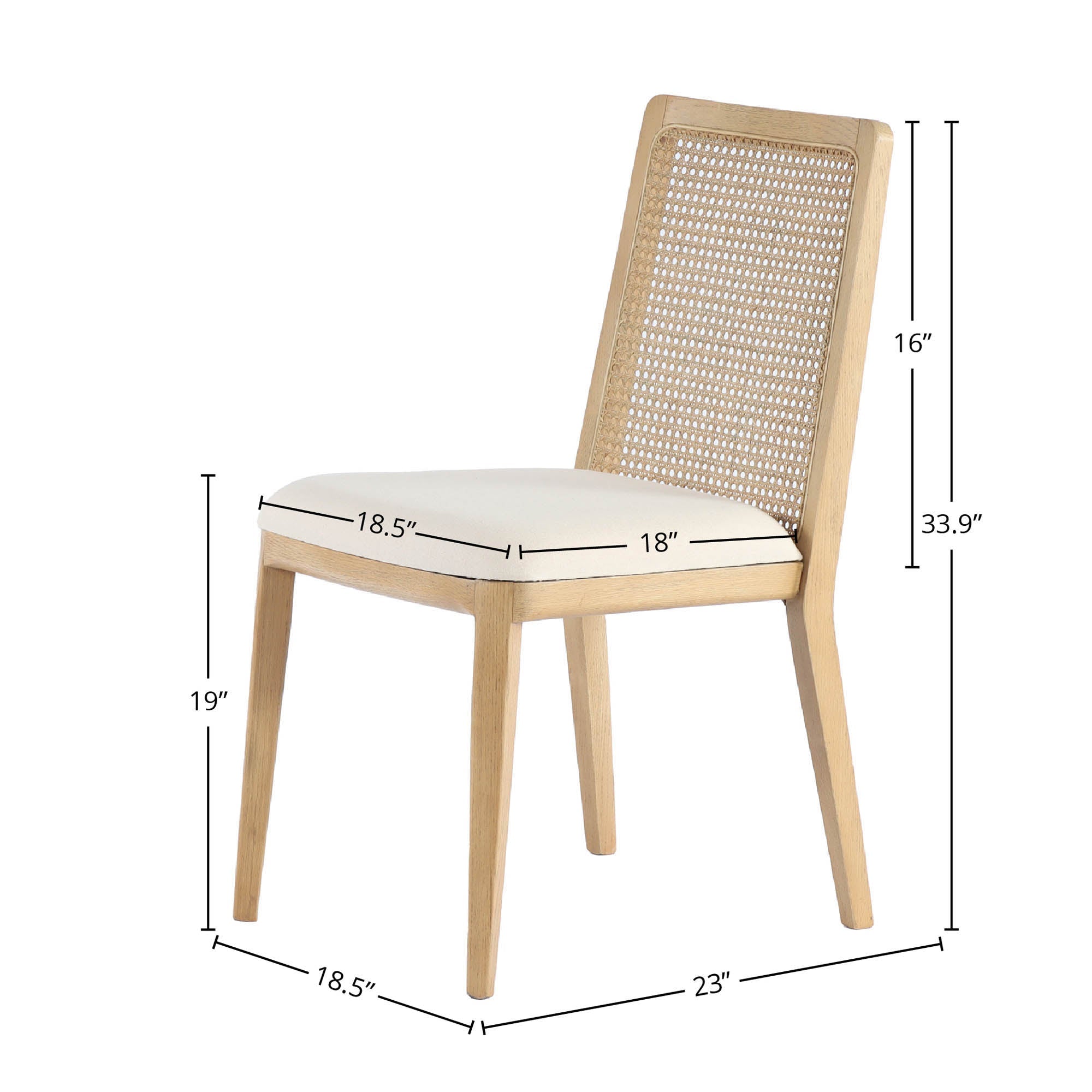 LH Home Cane Dining Chair (Set of 2)