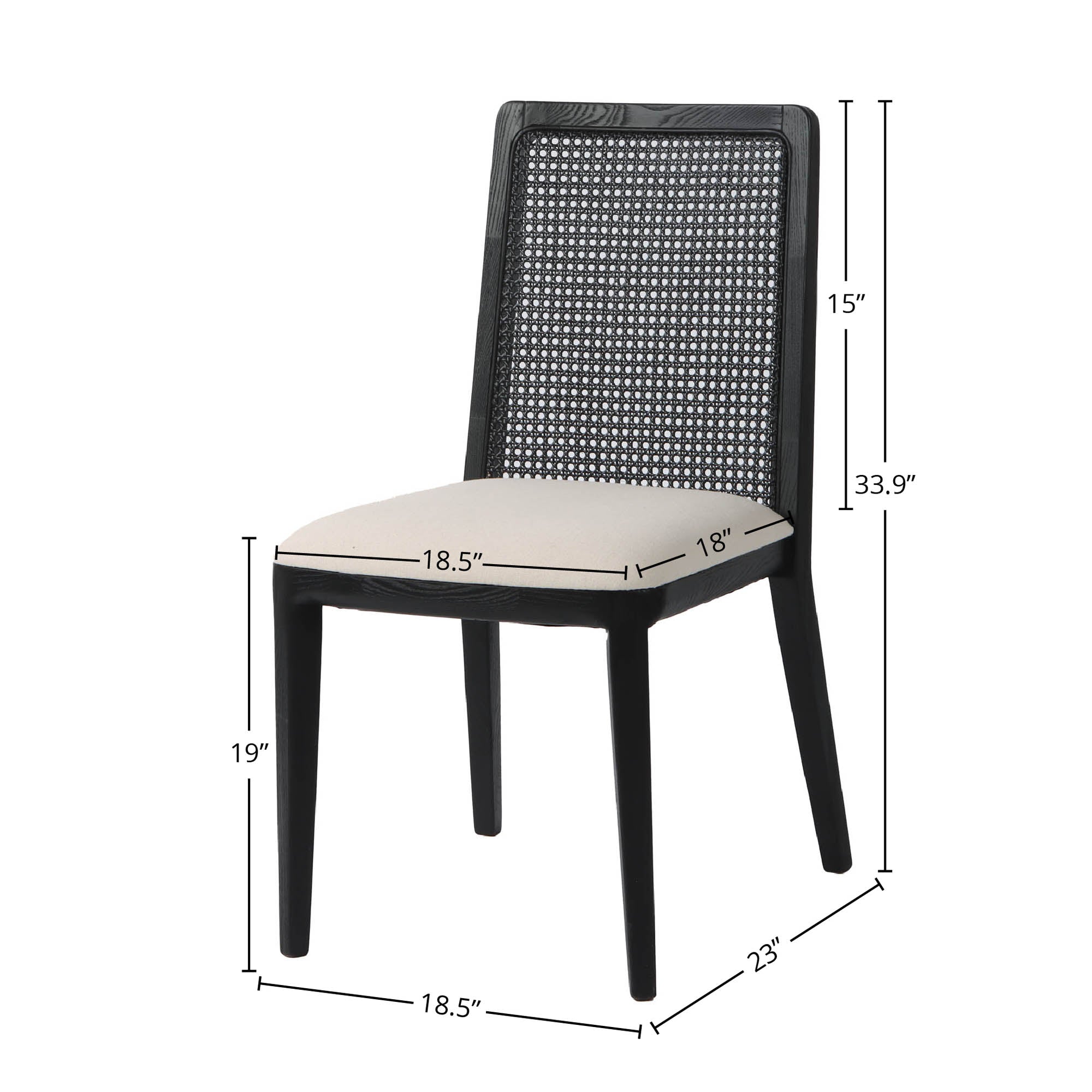 LH Home Cane Dining Chair (Set of 2)