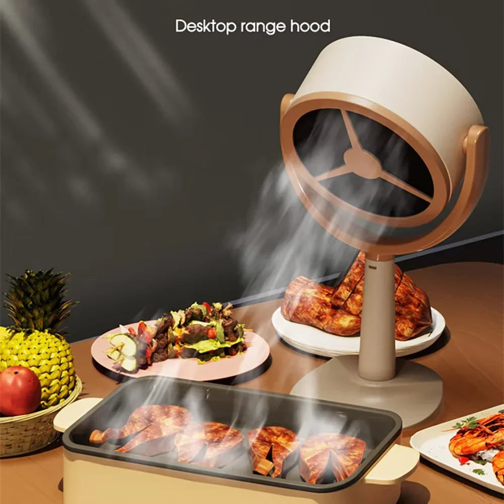 Portable Desktop Range Hood – Angle Exhaust Fan for Kitchen & BBQ