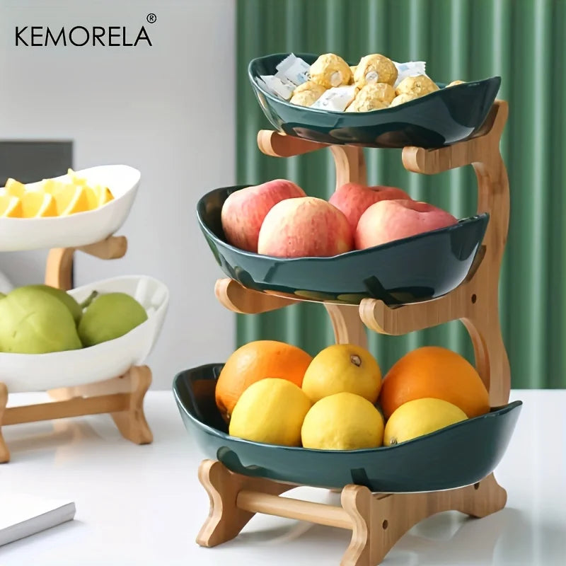 2/3-Layer Fruit & Snack Tray – Modern Plastic Multi-Tier Stand for Candy, Dried Fruit, Cakes, Salads & Home Living Room Display