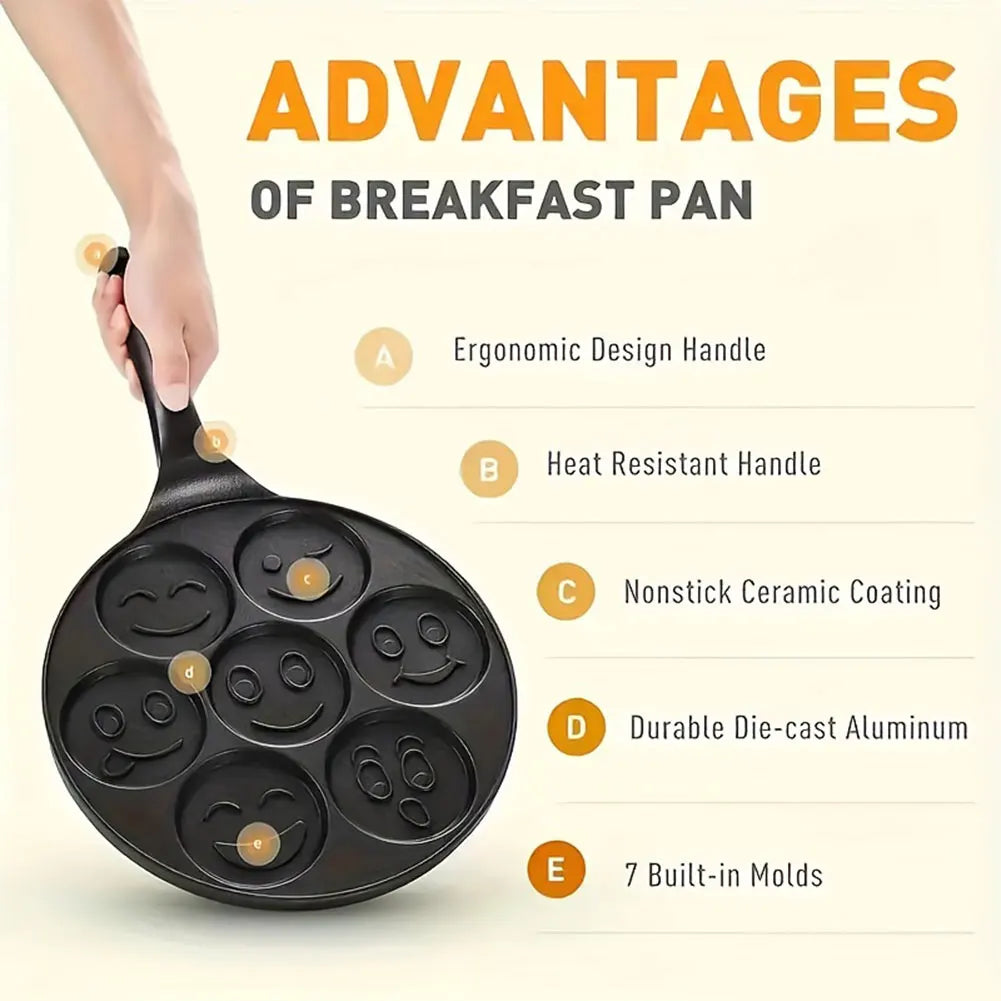 7/4 Cups Pancake Pan Egg Omelet Crepe Frying Pan Non-stick Griddle Pancake Maker Mini Pancakes Maker for Kids Breakfast