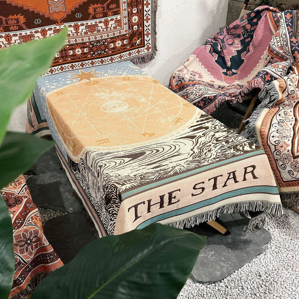 Boho Woven Tarot Throw Blanket