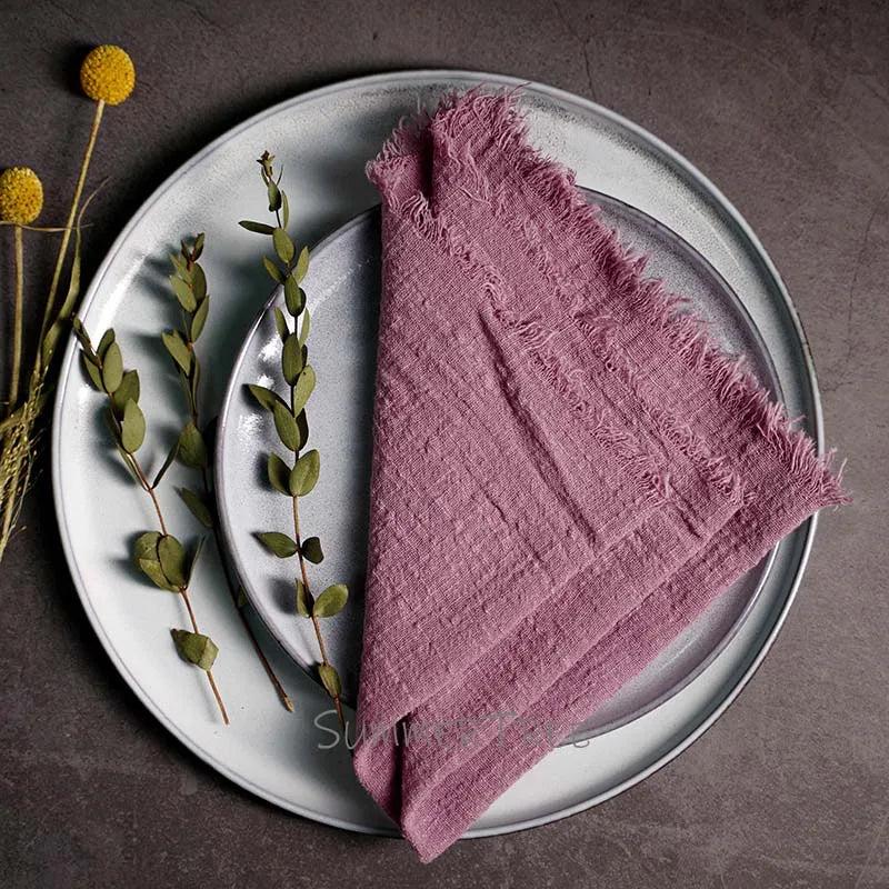 Rustic Cotton Gauze Reusable Napkin – Boho Kitchen & Table Decor