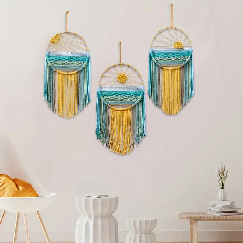 Sunrise & Sunset Woven Boho Cotton Tapestry