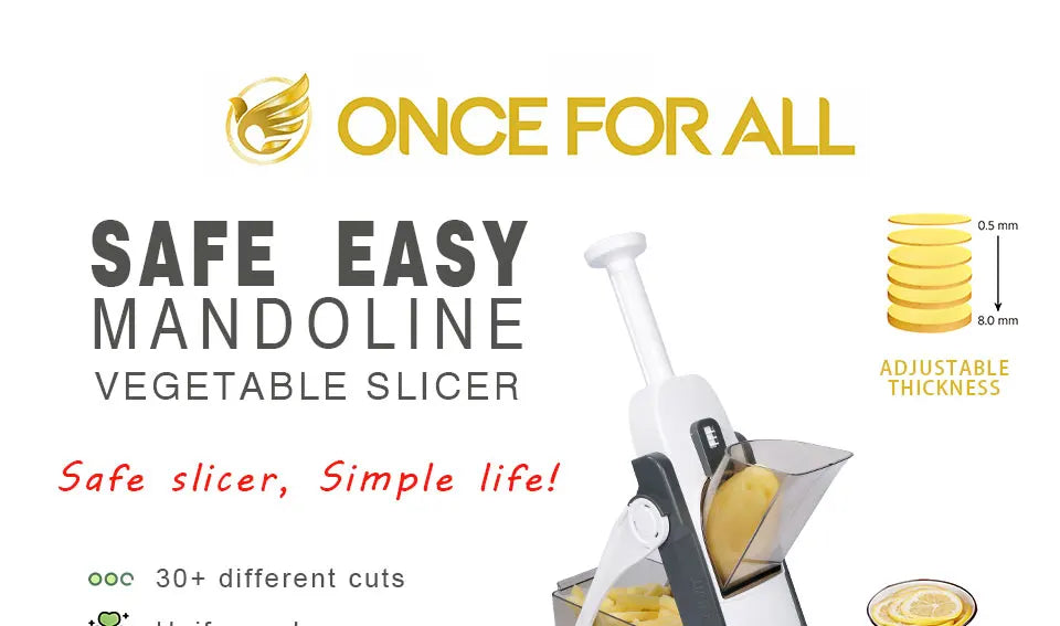 Manual Slicer Multifunction Adjustable Mandoline – Vegetable, Fruit, Potato Chopper Cutter