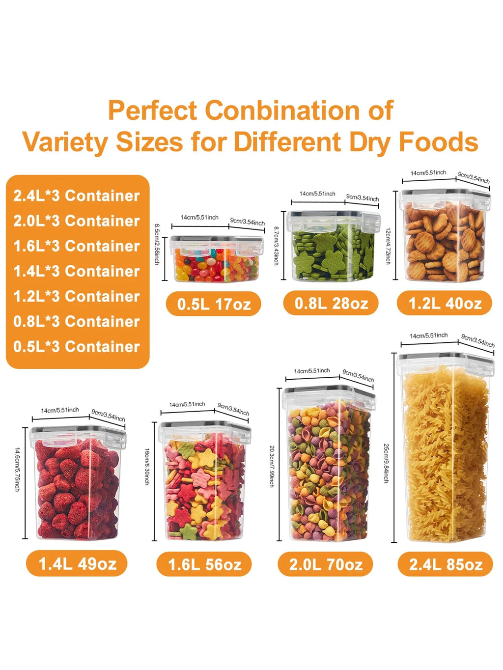 42-Piece Airtight Food Storage Bin Set – Leakproof, Stackable & Reusable Jars