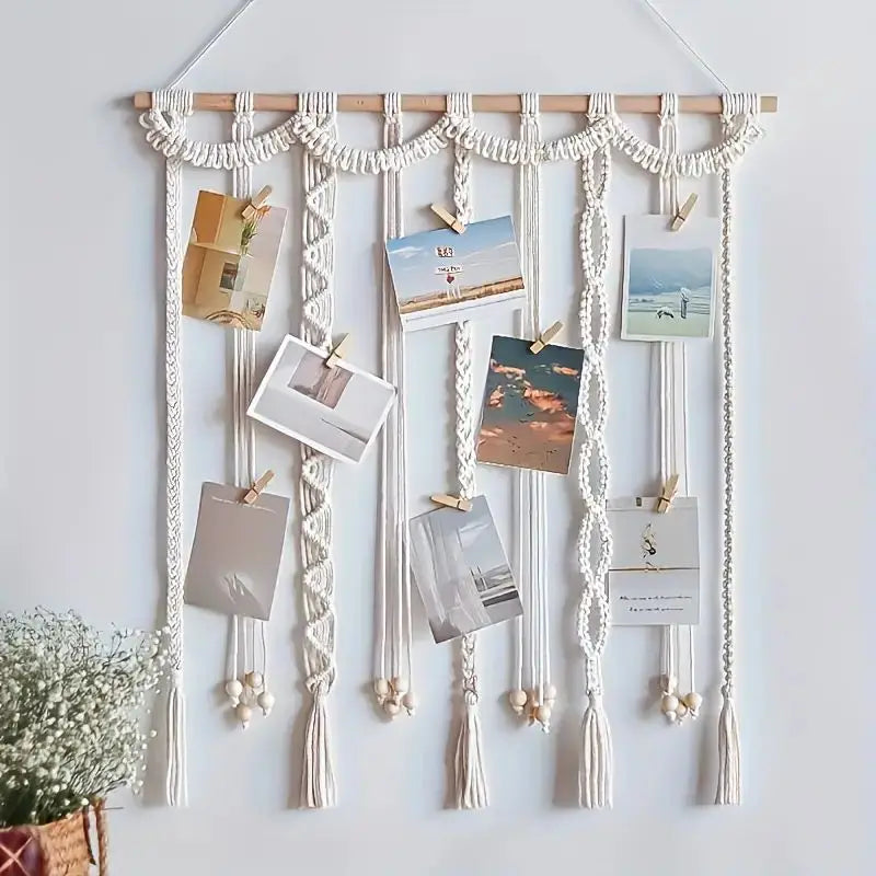 Boho Macrame Photo Display Wall Hanging