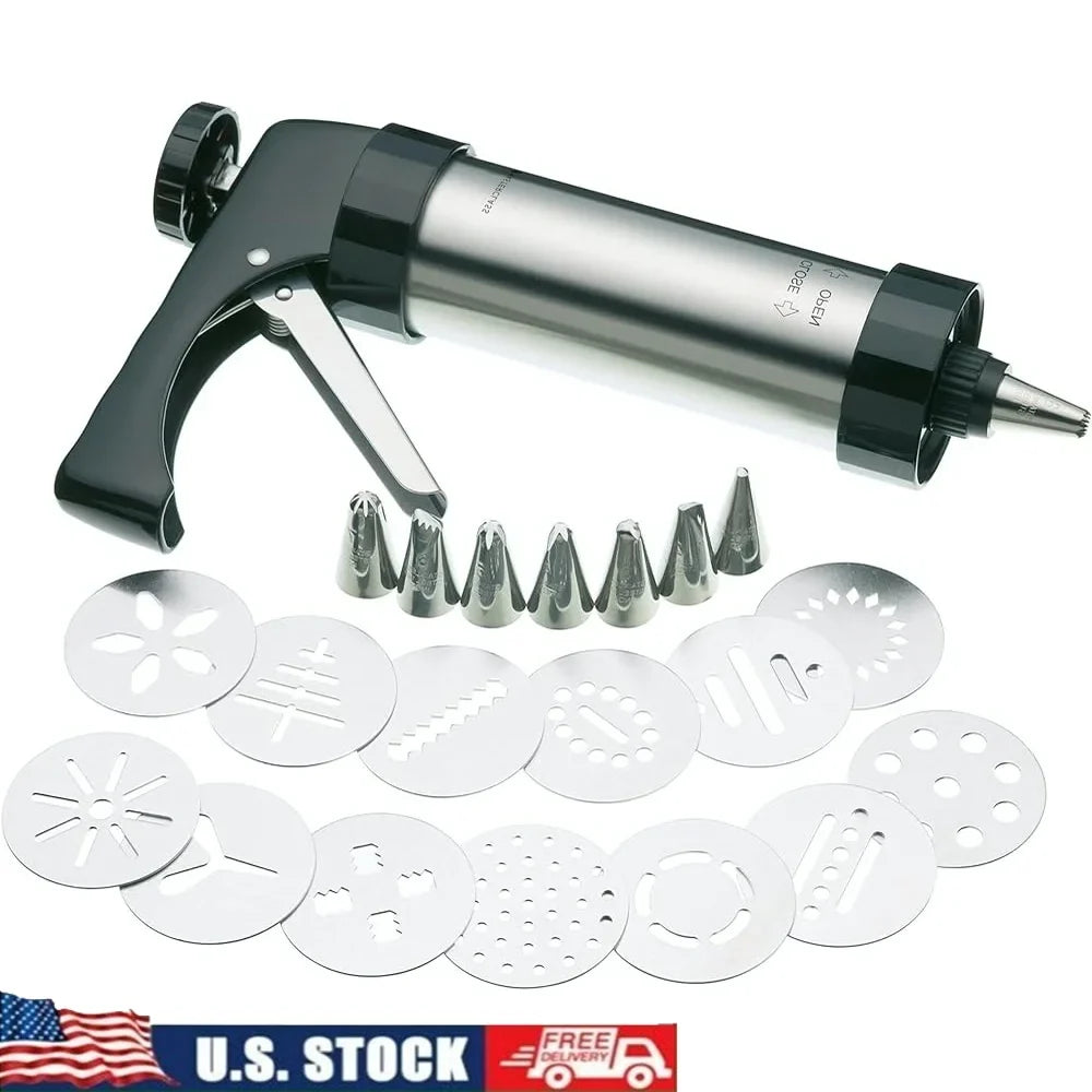 Professional Icing Set 22 Pieces Includes Nozzles Cutters Storage Box Durable Stainless Steel Easy Clean Dishwasher Safe