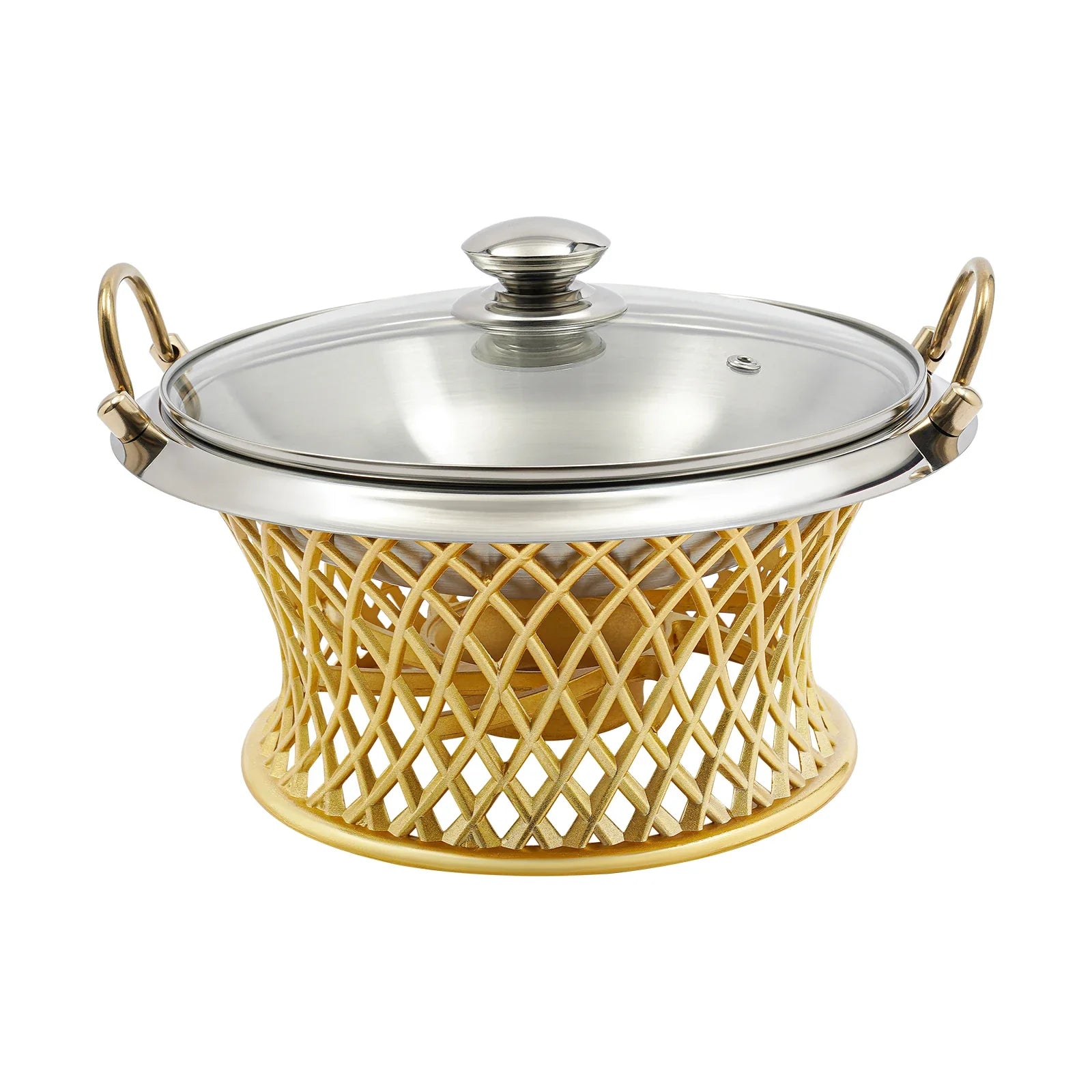 24cm/9.45in Buffet Chafing Dish, Round Chafing Dish, Chafing Dish With Lid, BBQ Tool, For Wedding, Kitchen, Party Decoration
