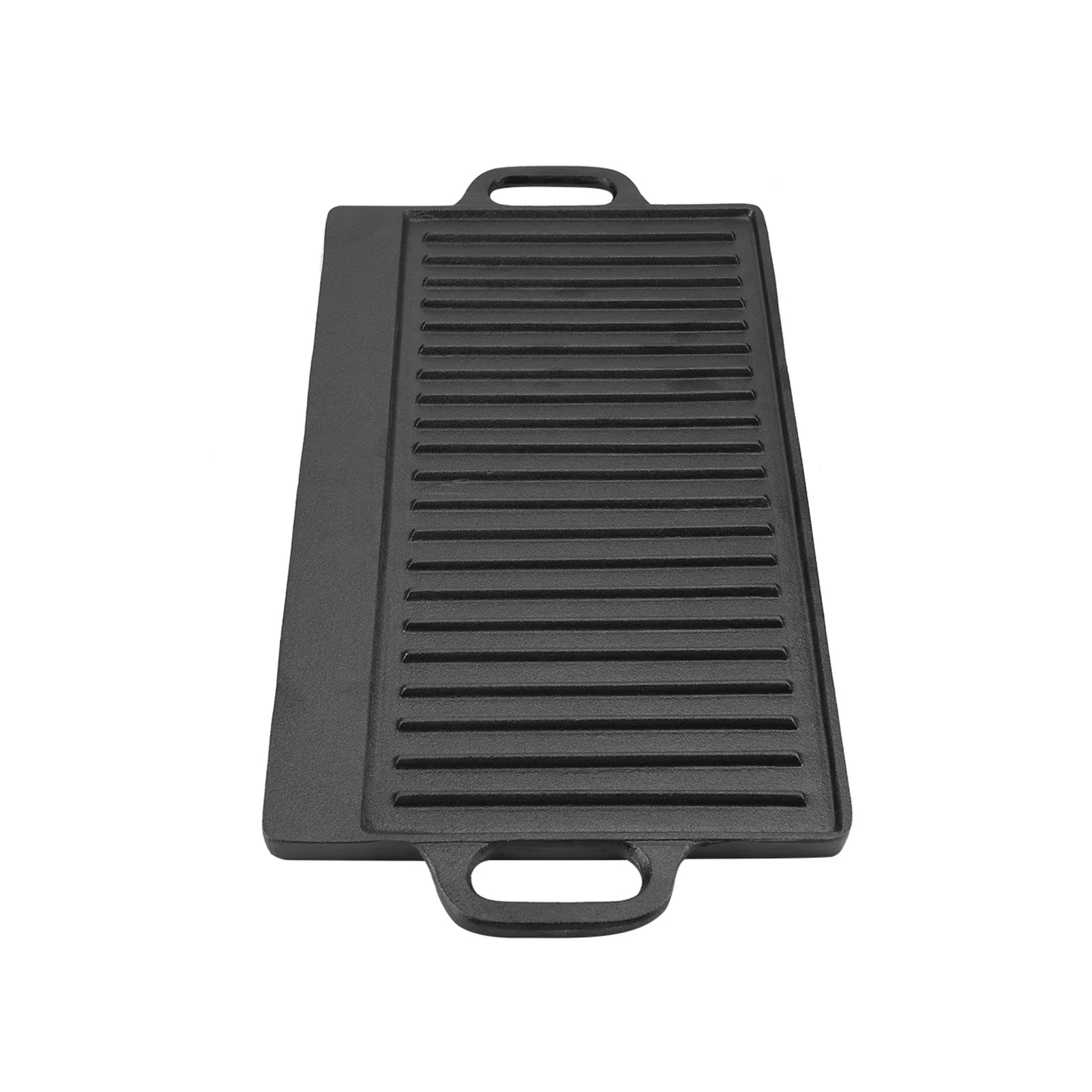 Non-Stick Cast Iron Grill Griddle Pan Ridged and Flat Double Sided Baking Cooking Tray Bakeware Grill Pan Cast Iron Grill Pan