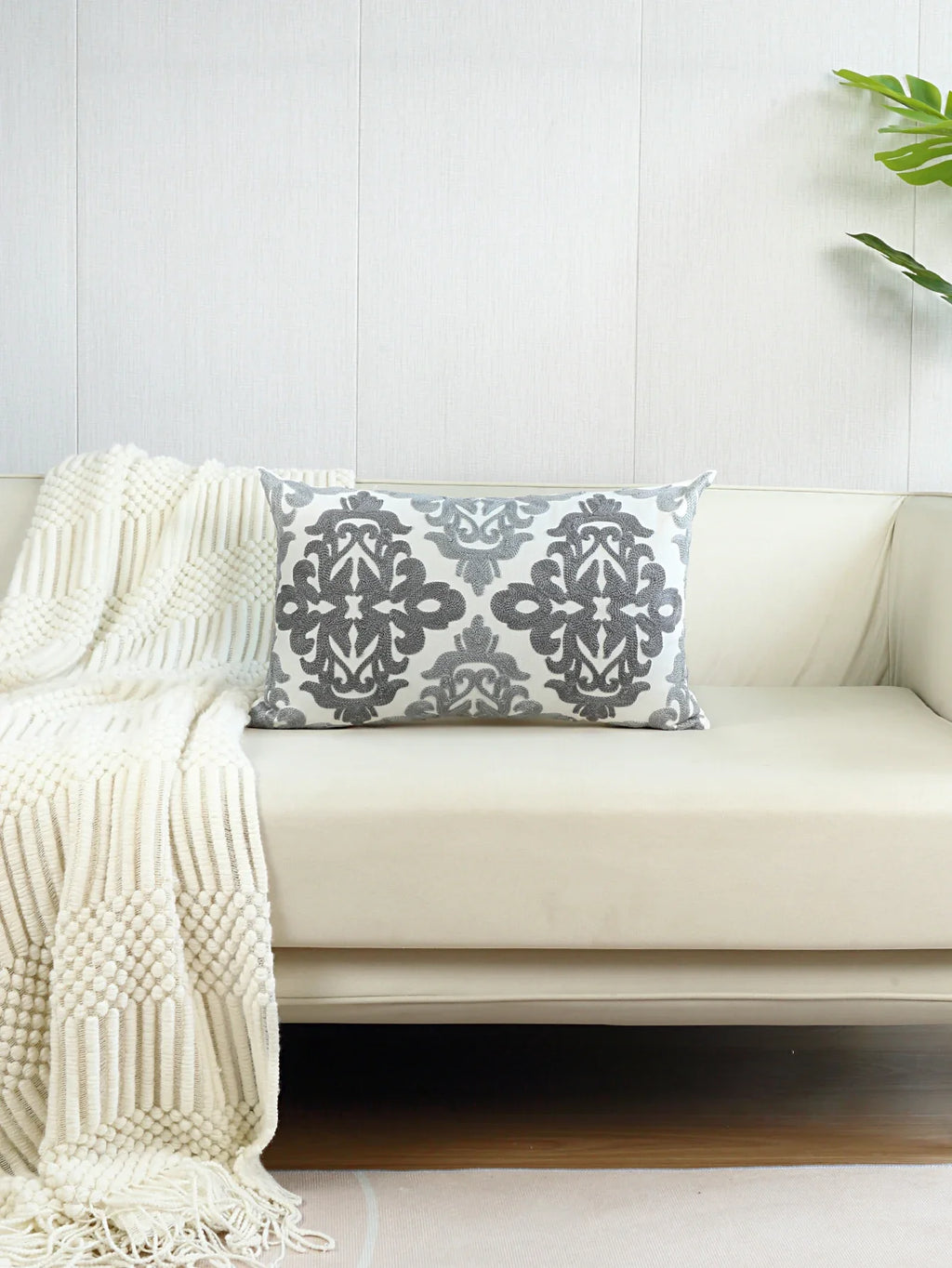 Geometric Embroidery Decorative Cushion Cover