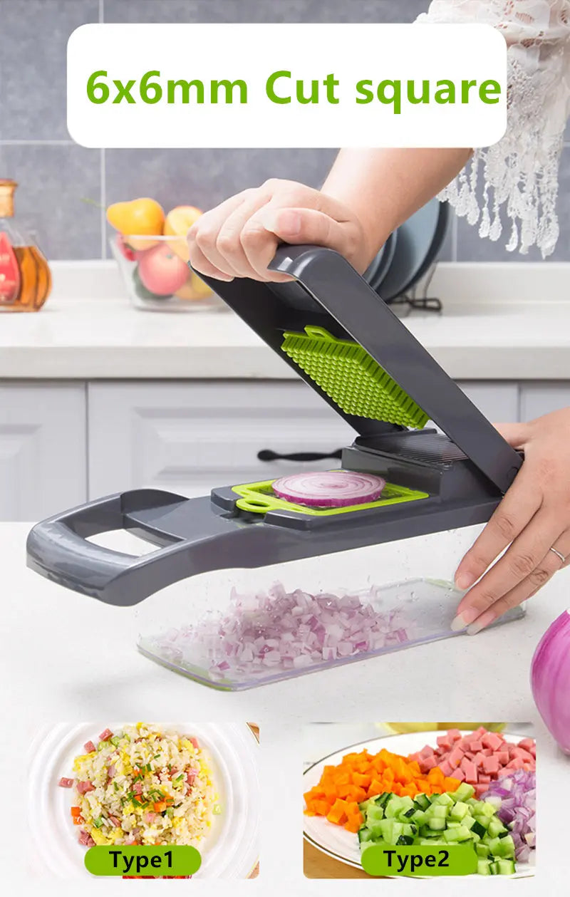 14 In 1 Multifunctional Vegetable Chopper, Cutter Vegetable Dicer Slicer Cutter Mandoline Onion Chopper For Onion Potato Tomato