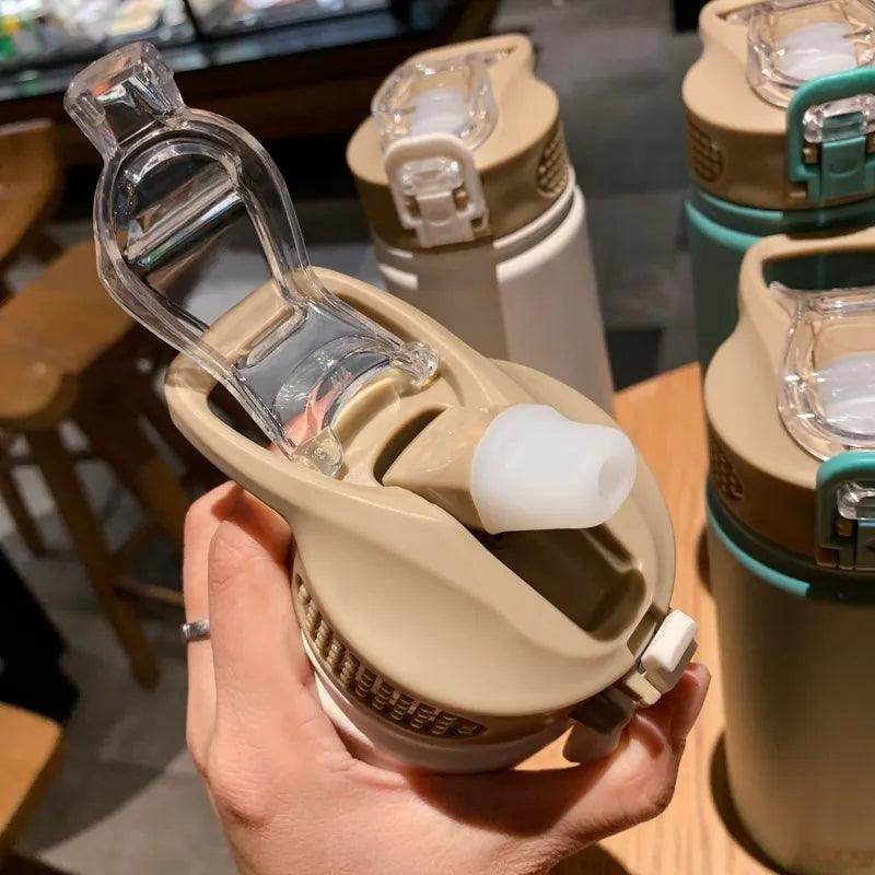 Thermos Bottle with Straw Vacuum Flask