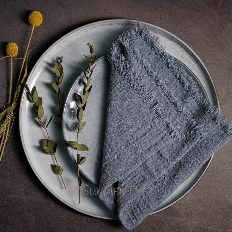 Rustic Cotton Gauze Reusable Napkin – Boho Kitchen & Table Decor - Rust
