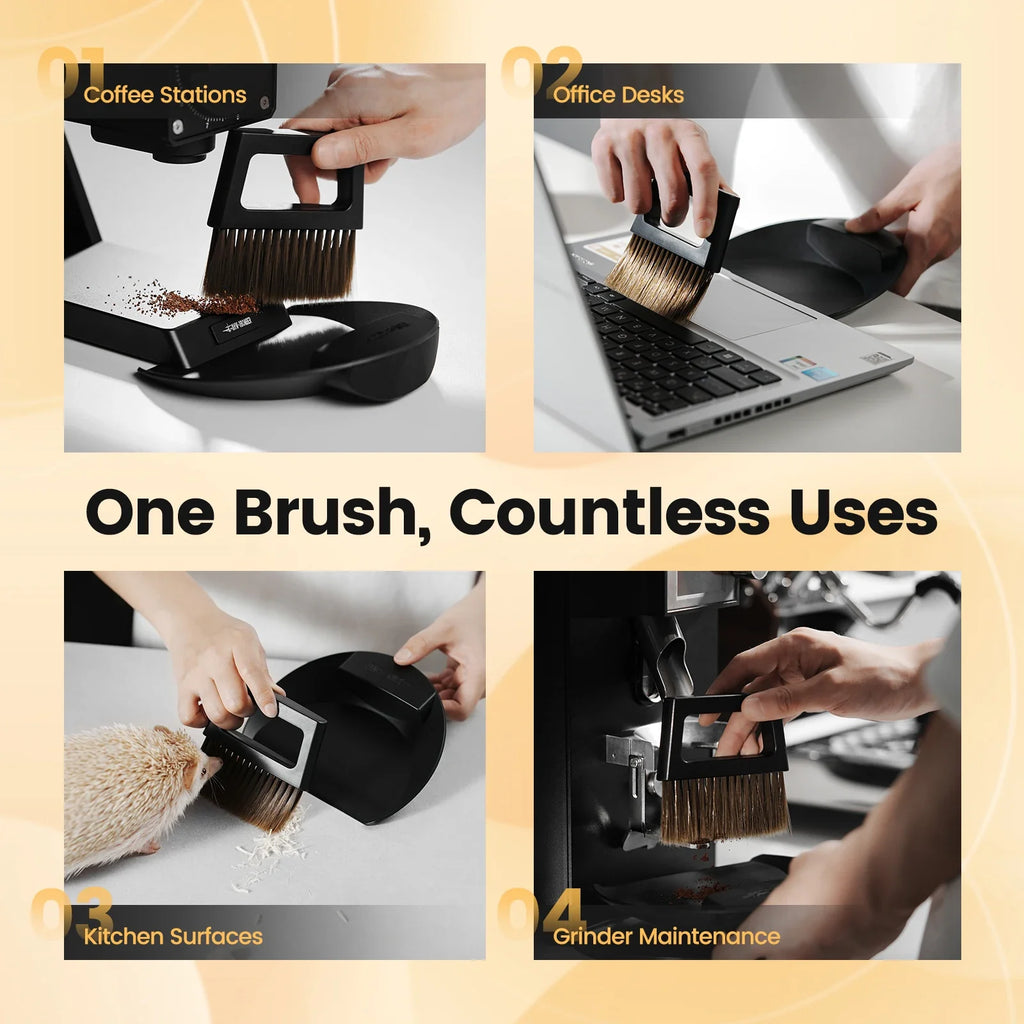 MHW-3BOMBER Coffee Bar Brush Magnetic Storage Dustpan & Brush Set Portable Cleaning Brush with Handle Kitchen Bar Cleaning Tools