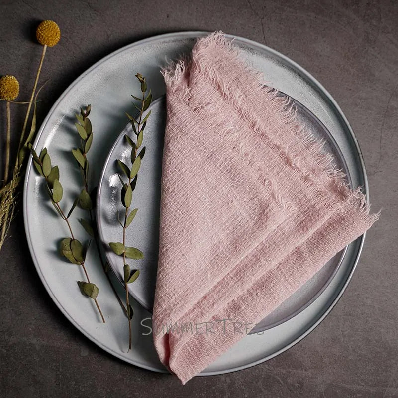 Rustic Cotton Gauze Reusable Napkin – Boho Kitchen & Table Decor