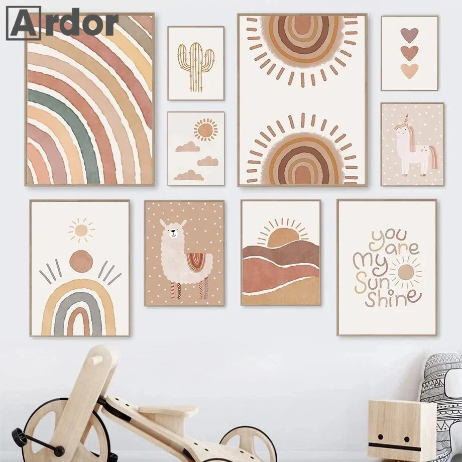 Boho Wall Art - Quotes & Abstract Canvas Prints for Nursery & Kids' Room Decor