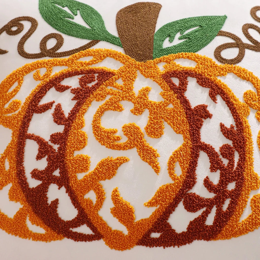 Autumn Embroidered Velvet Throw Cushion Case
