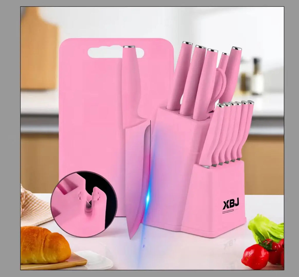 15 pieces kitchen stainless steel knife set, multi-purpose, ergonomic for long-term use without getting tired, all-round cutting