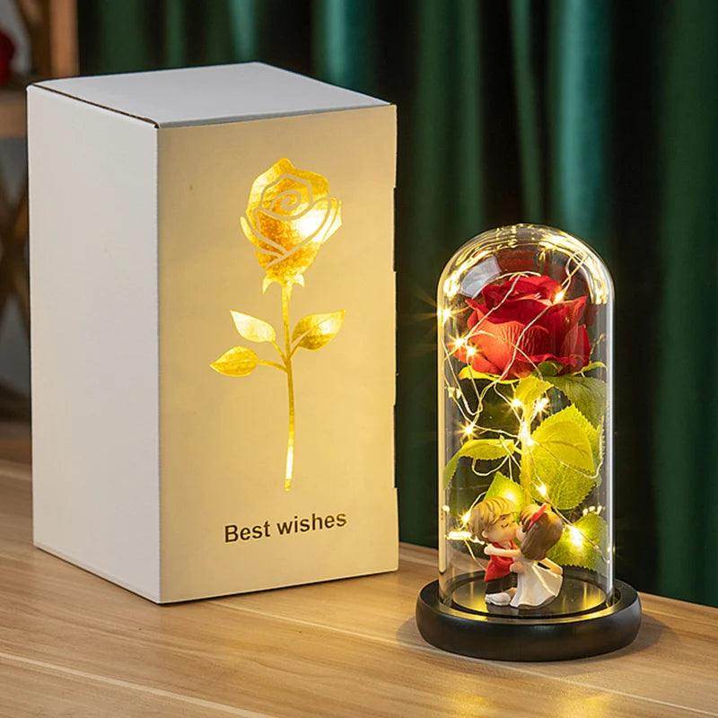 Enchanted Red Rose in Glass Dome