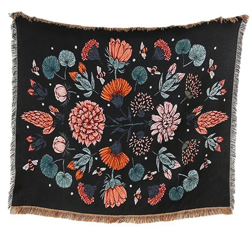 Boho Tassel Throw Blanket