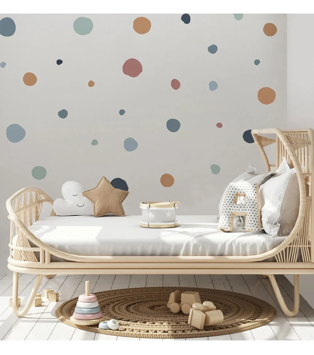 Boho Polka Dot Wall Stickers – Colorful Removable Nursery Decals