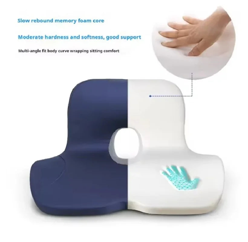 🪑 Memory Foam Seat Cushion & Back Support Pillow Set
