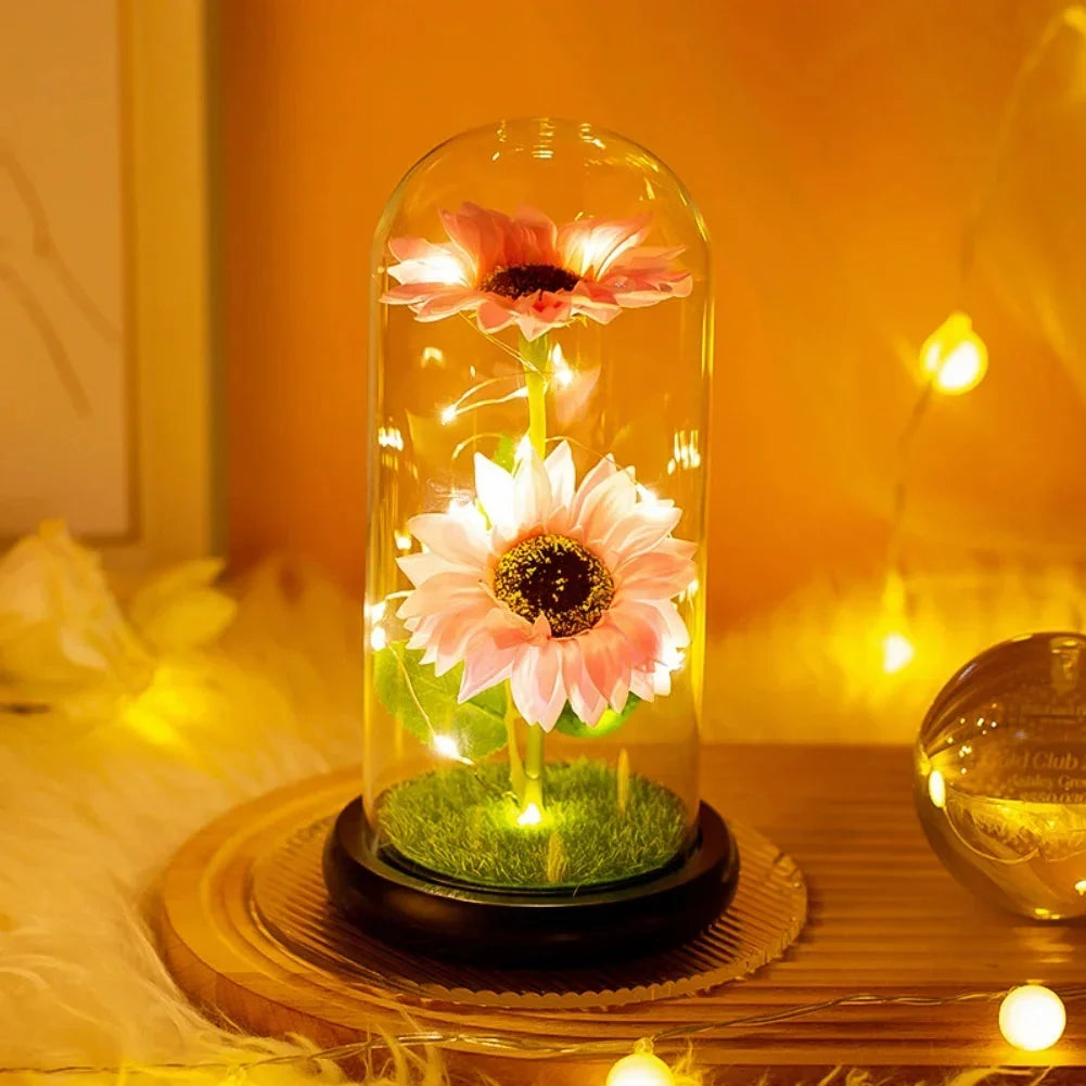 LED Glass Rose Tulip Ornament