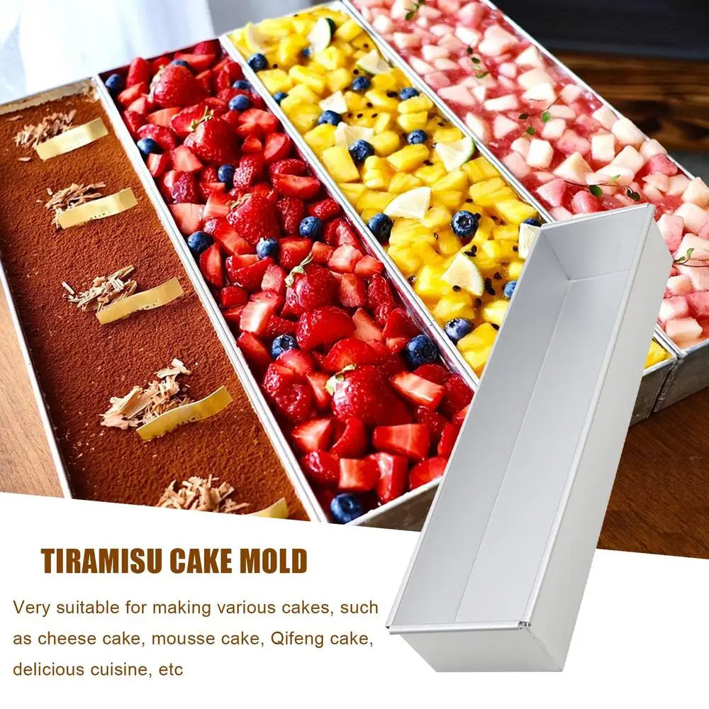 Aluminum Alloy Rectangle Tiramisu Cake Mold – Professional Baking Pan for Desserts, Layered Cakes, Pastries & Kitchen Use