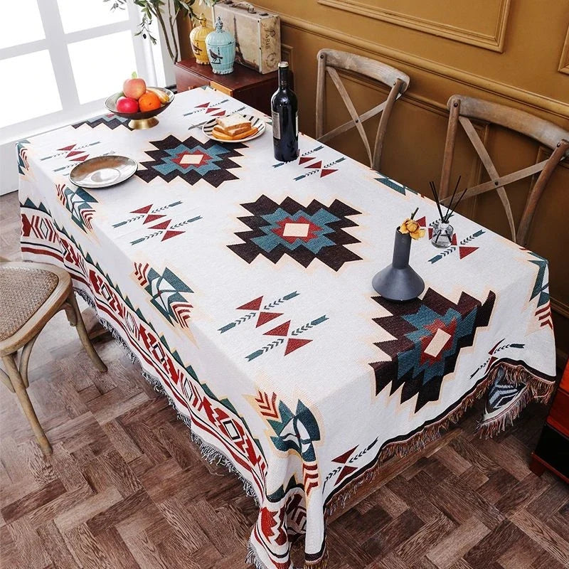 Bohemian Plaid Tassel Throw Blanket