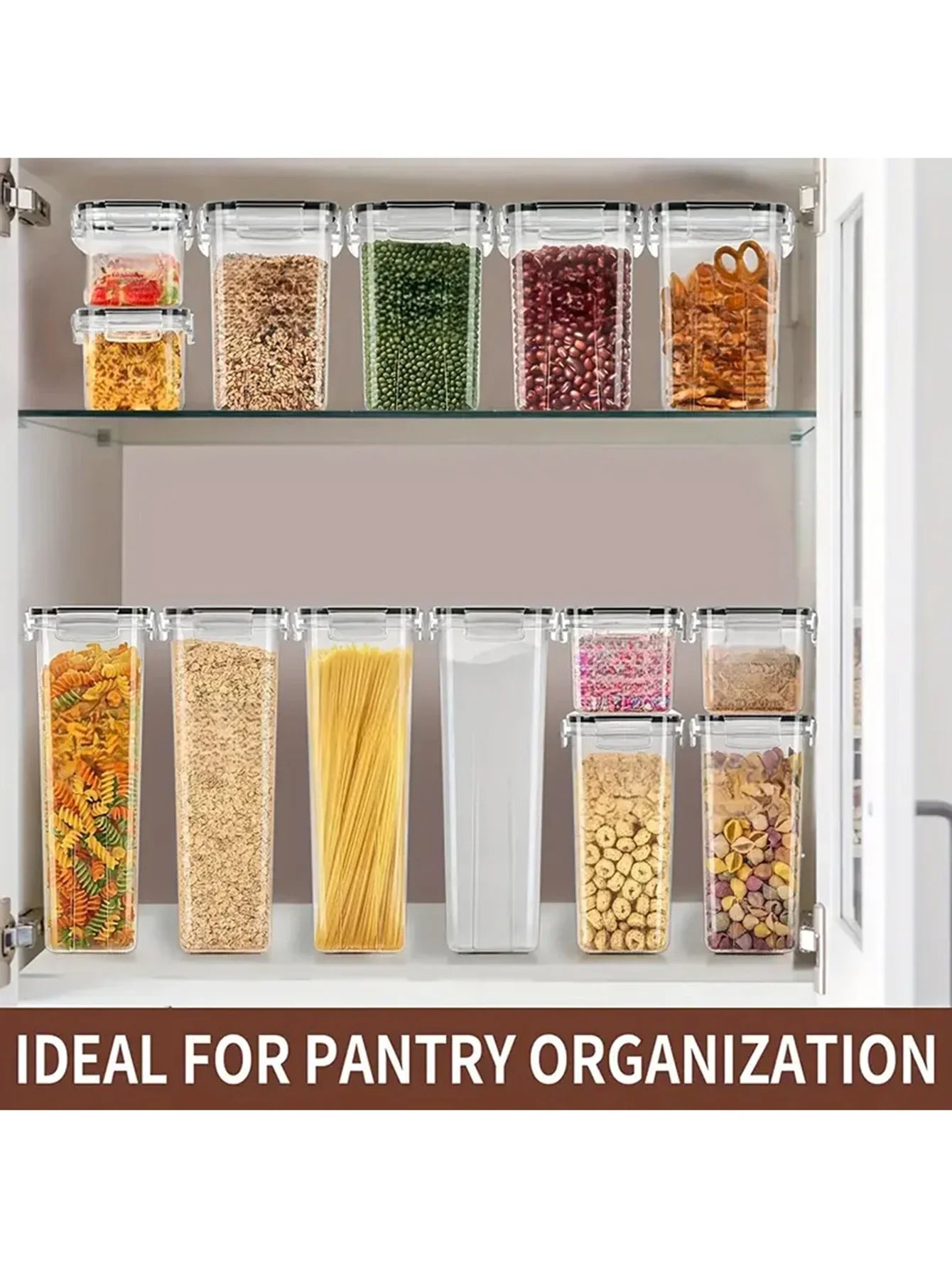 14pcs，kitchen gadgets, sealed pasta boxes with LIDS, labels and markings - versatile containers for pasta, dry food,