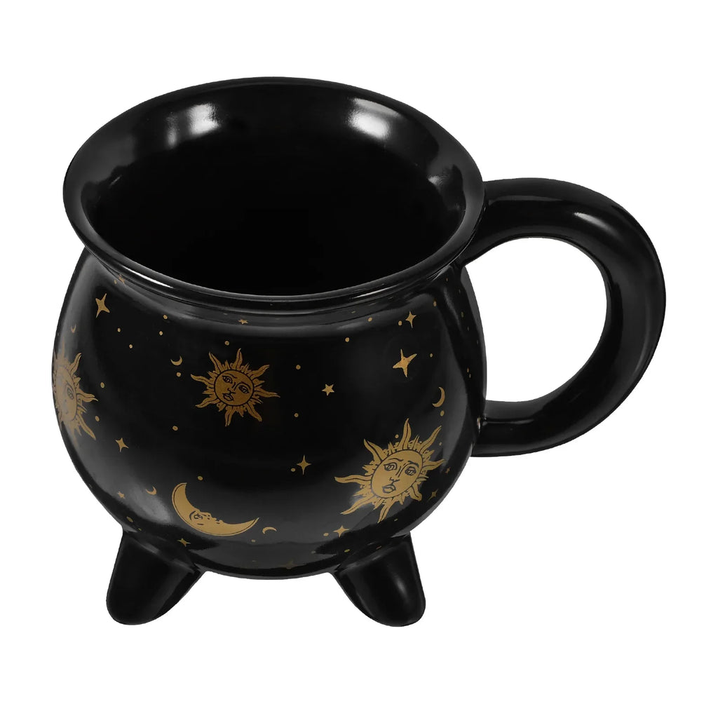 🖤 Cauldron Coffee Mug – Black Ceramic Witch Cup for Magical Sips