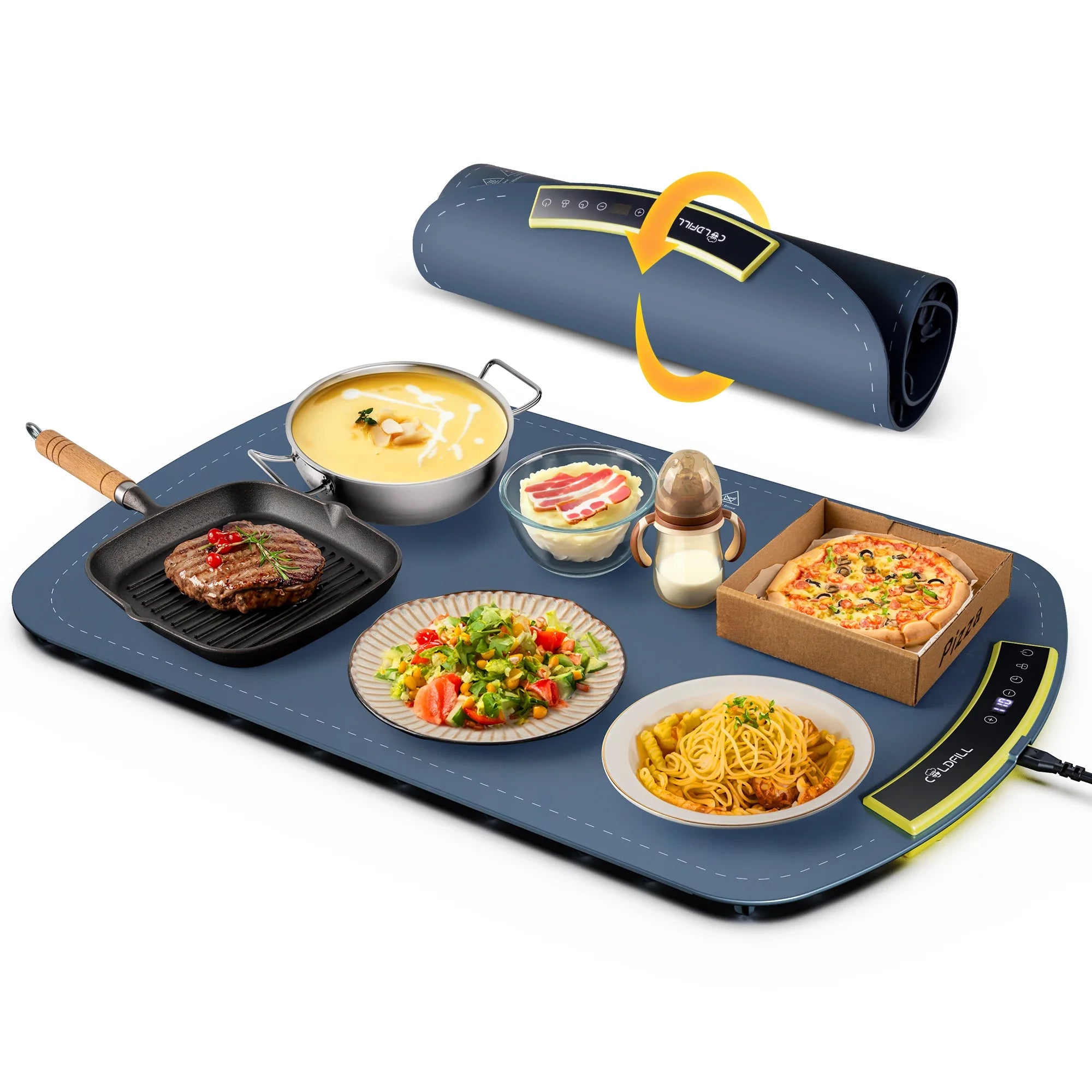 Electric Warming Tray – Portable Foldable Food Warmer Plate with 8-Temp Settings, Smart Fast-Heating Mat for Buffets, Parties & Home Use