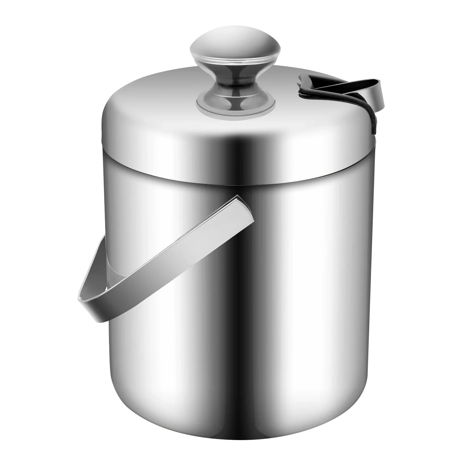 1.3L Stainless Steel Double-Walled Ice Bucket with Lid & Tongs – Portable Ice Cube Container for Wine, Beer & Drink Cooling