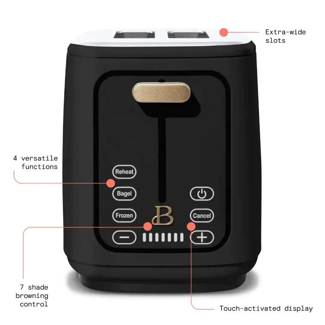 Touchscreen 2-Slice Toaster – Black Sesame